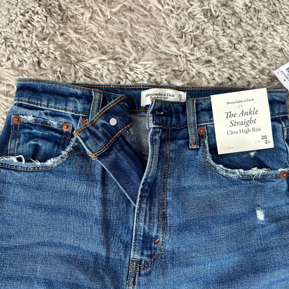 abercrombie ultra high rise the ankle straight